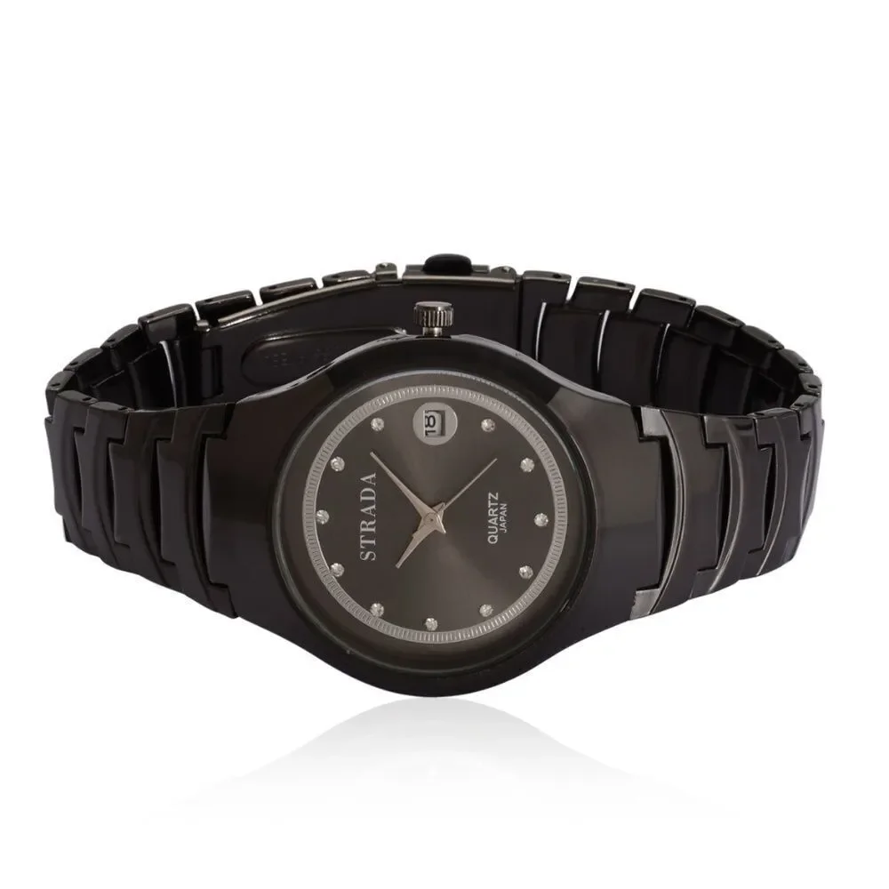 STRADA Date Watch Black Band